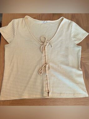 Madewell Gingham Bow Front Top